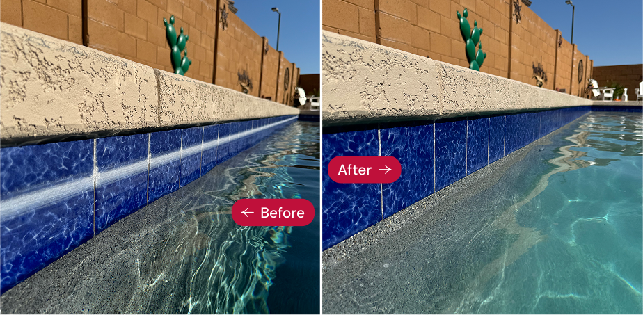 Before and after pool cleaning in Chandler, AZ