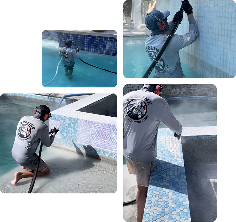Redline Pool Tile team at work