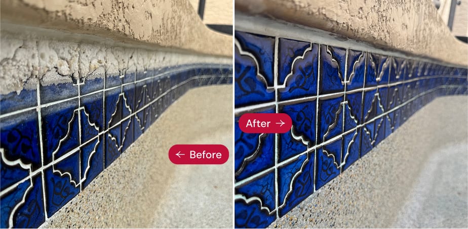 Before and after pool cleaning in Scottsdale, AZ
