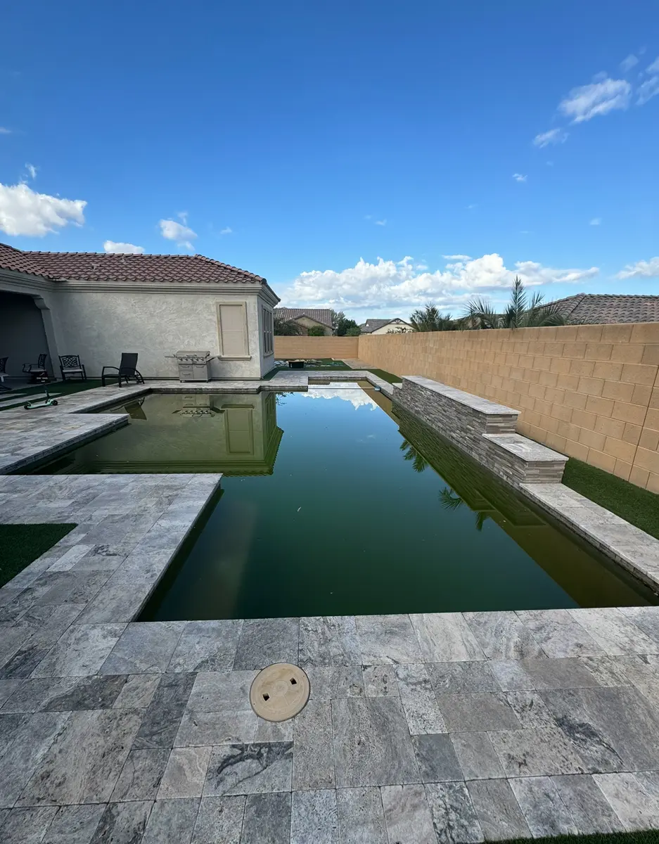 Pool tile before restoration, project 2